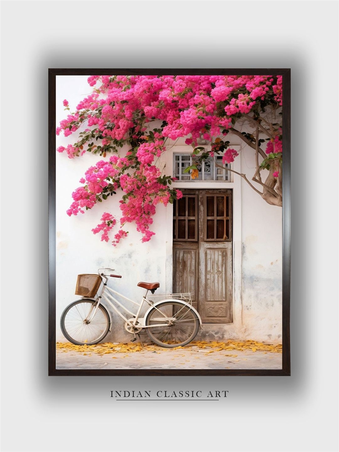

INDIAN CLASSIC ART Pink Indian Bougainvillea Canvas Wall Art