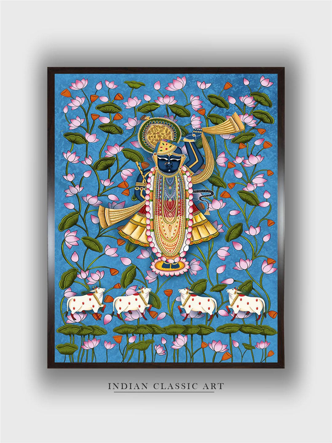 

INDIAN CLASSIC ART Blue & Green Folk Wooden Wall Art