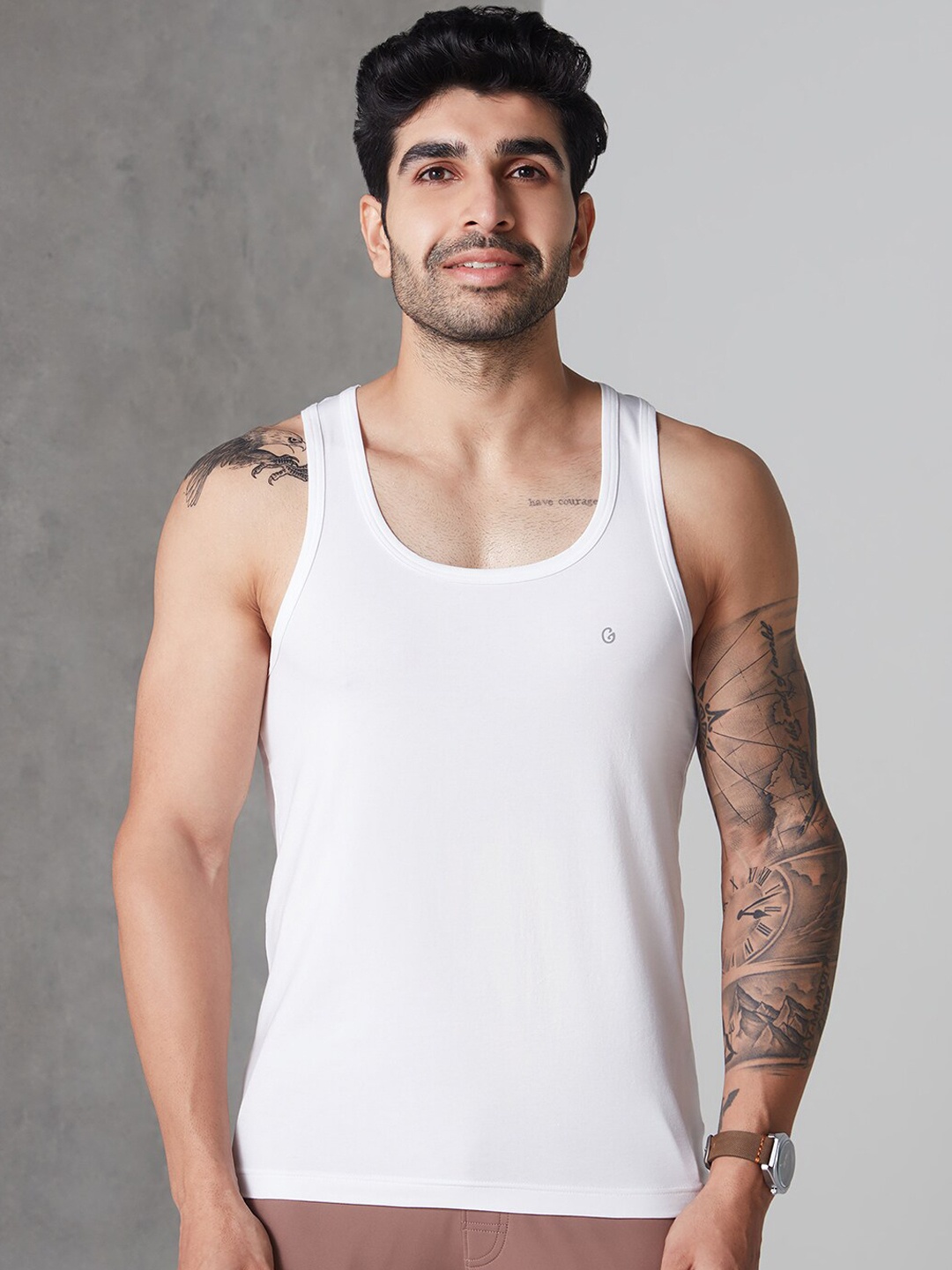 

Gloot Scoop Neck Innerwear Vests, White