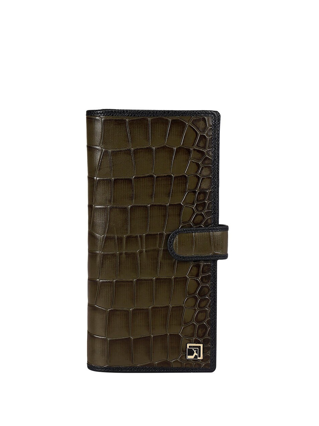 

Da Milano Women Textured Leather Card Holder, Green