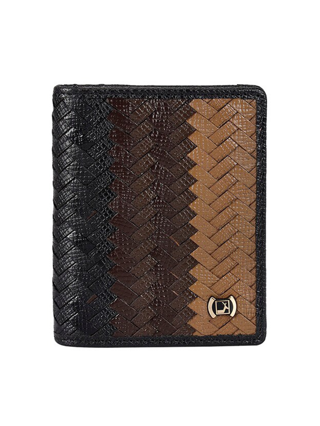 

Da Milano Unisex Brand Logo Textured Leather Card Holder, Black