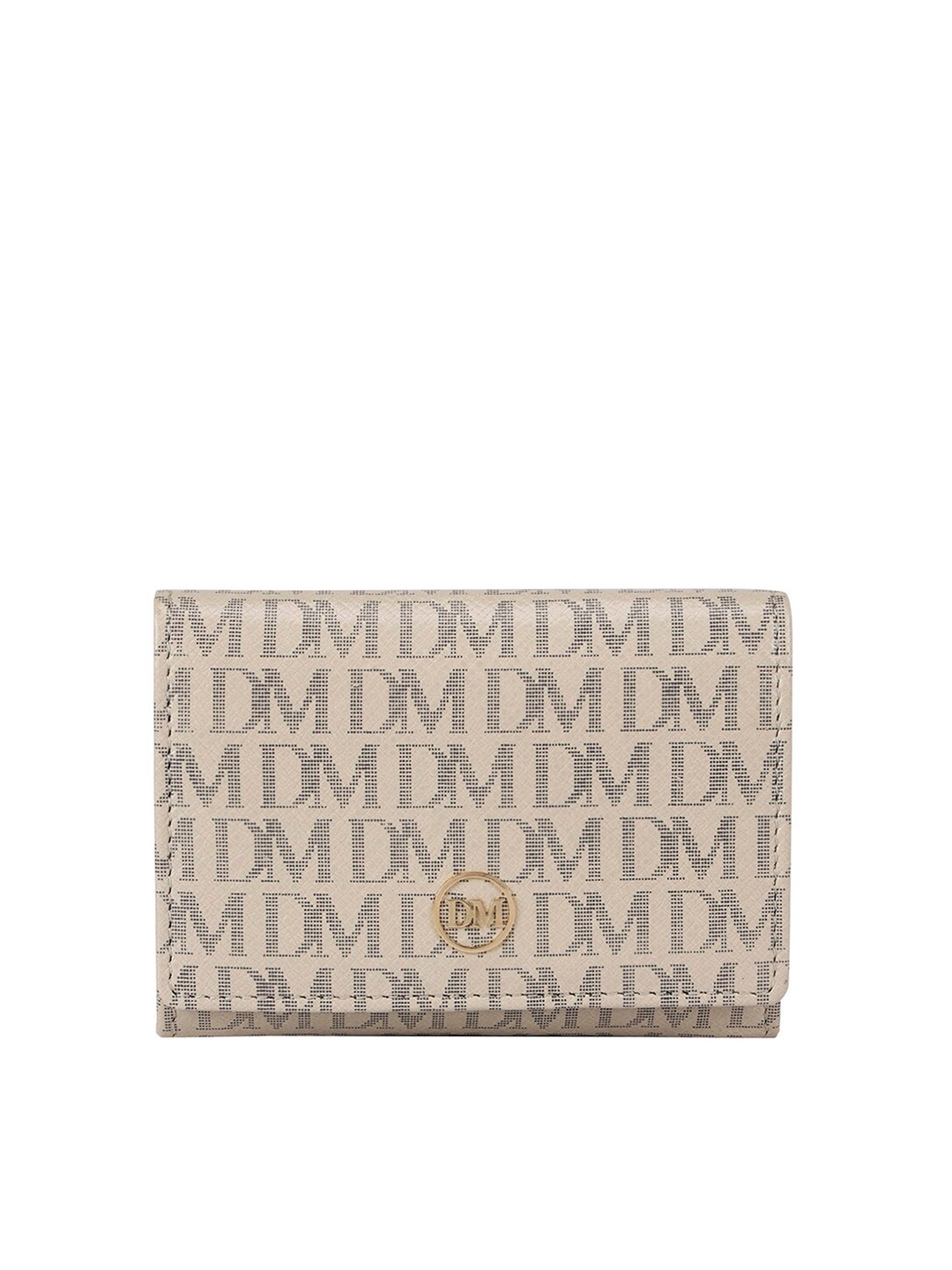 

Da Milano Unisex Brand Logo Printed Leather Card Holder, Brown
