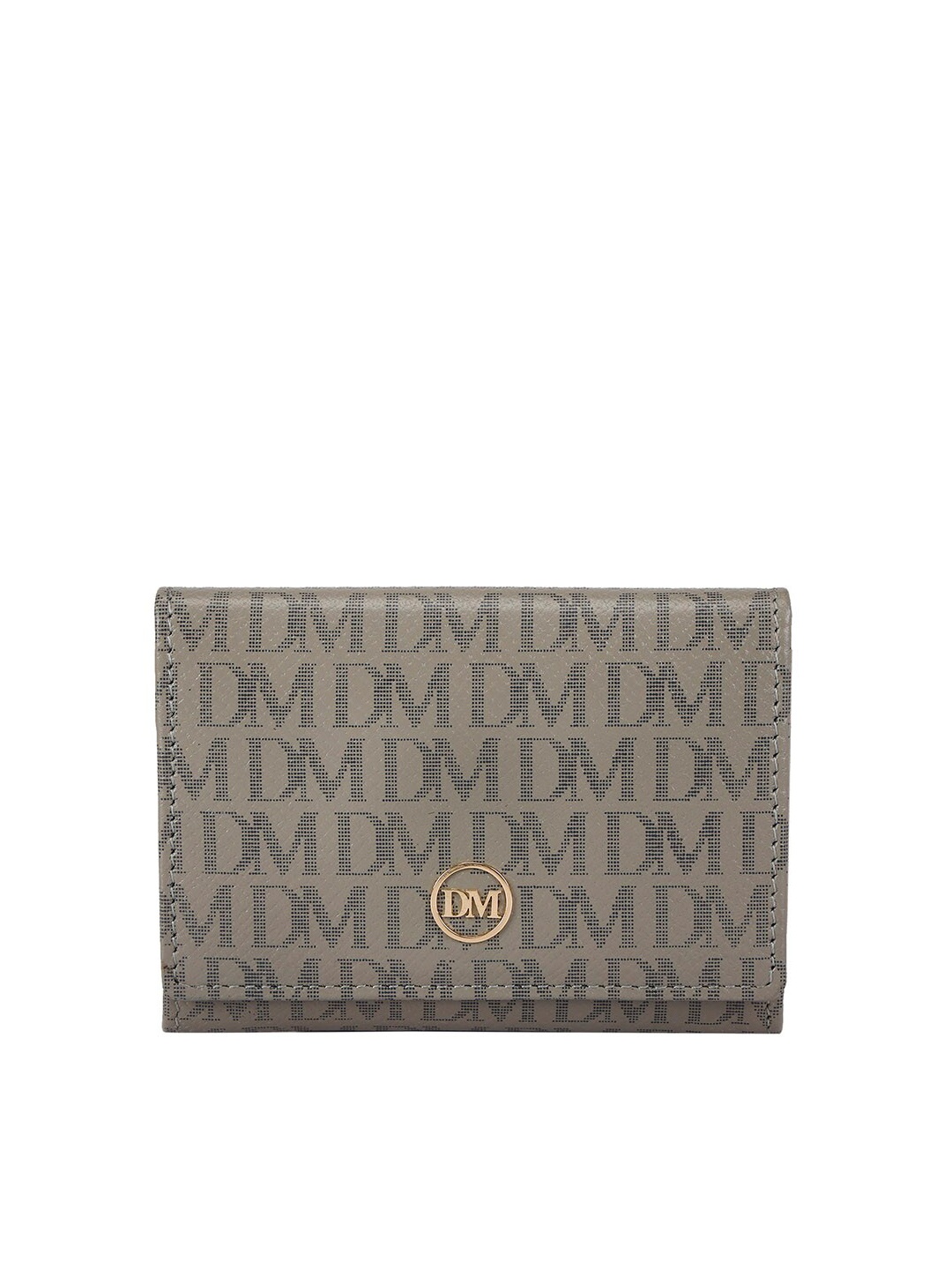 

Da Milano Unisex Brand Logo Printed Leather Card Holder, Brown