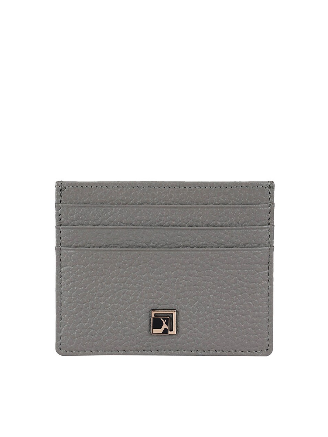 

Da Milano Unisex Textured Leather Card Holder, Grey