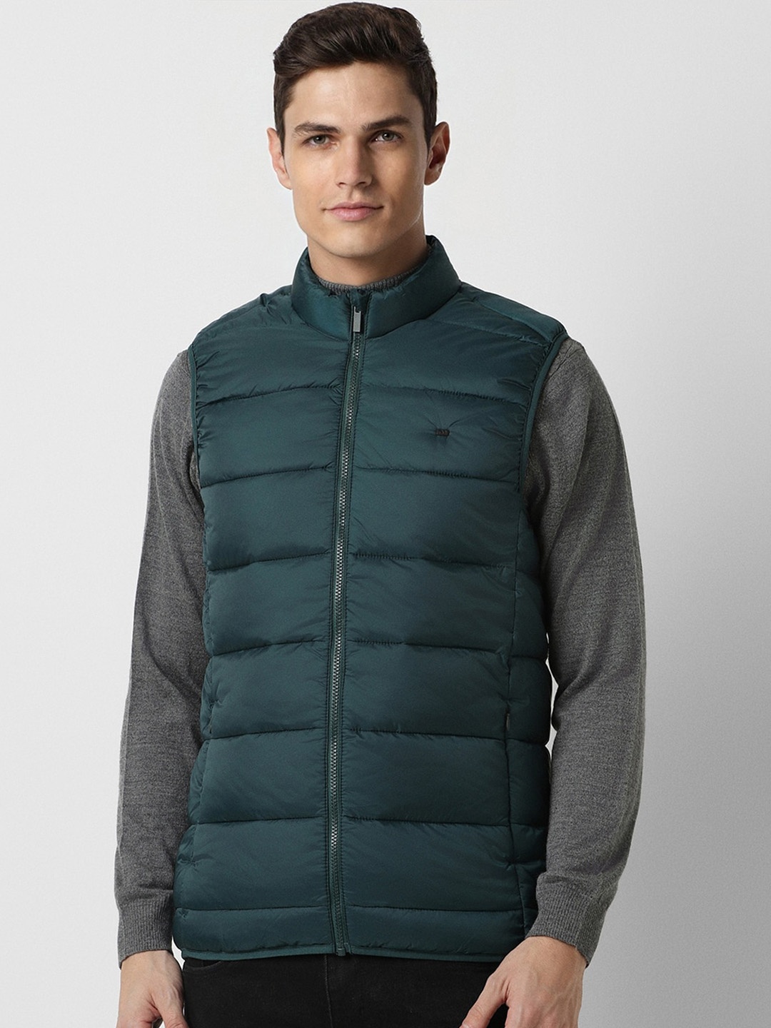 

Peter England Casuals Mock Collar Padded Jacket, Green