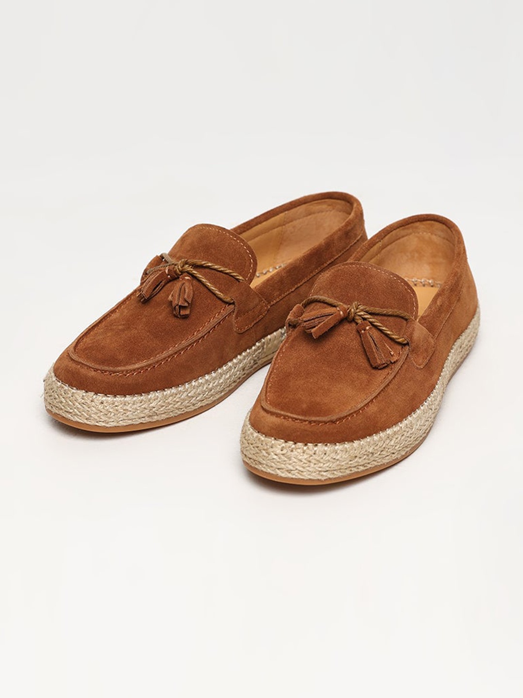 

Snitch Men Suede Espadrilles With Bows, Brown