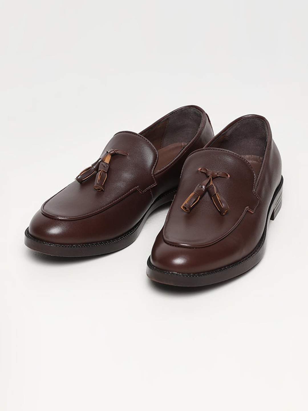 

Snitch Men Brown Leather Formal Tassel Loafers