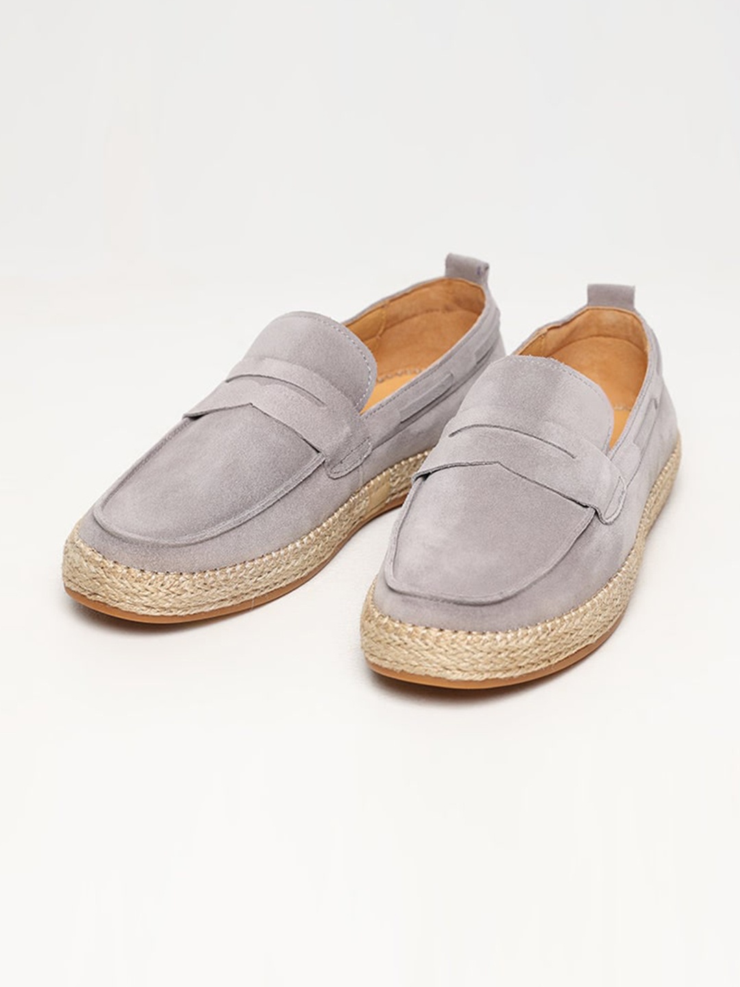 

Snitch Men Grey Suede Penny Espadrilles