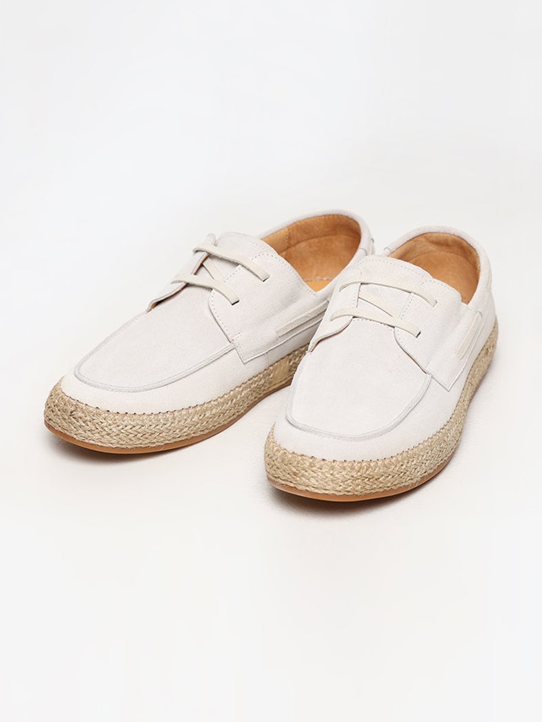 

Snitch Men Suede Lace-Up Espadrilles, White