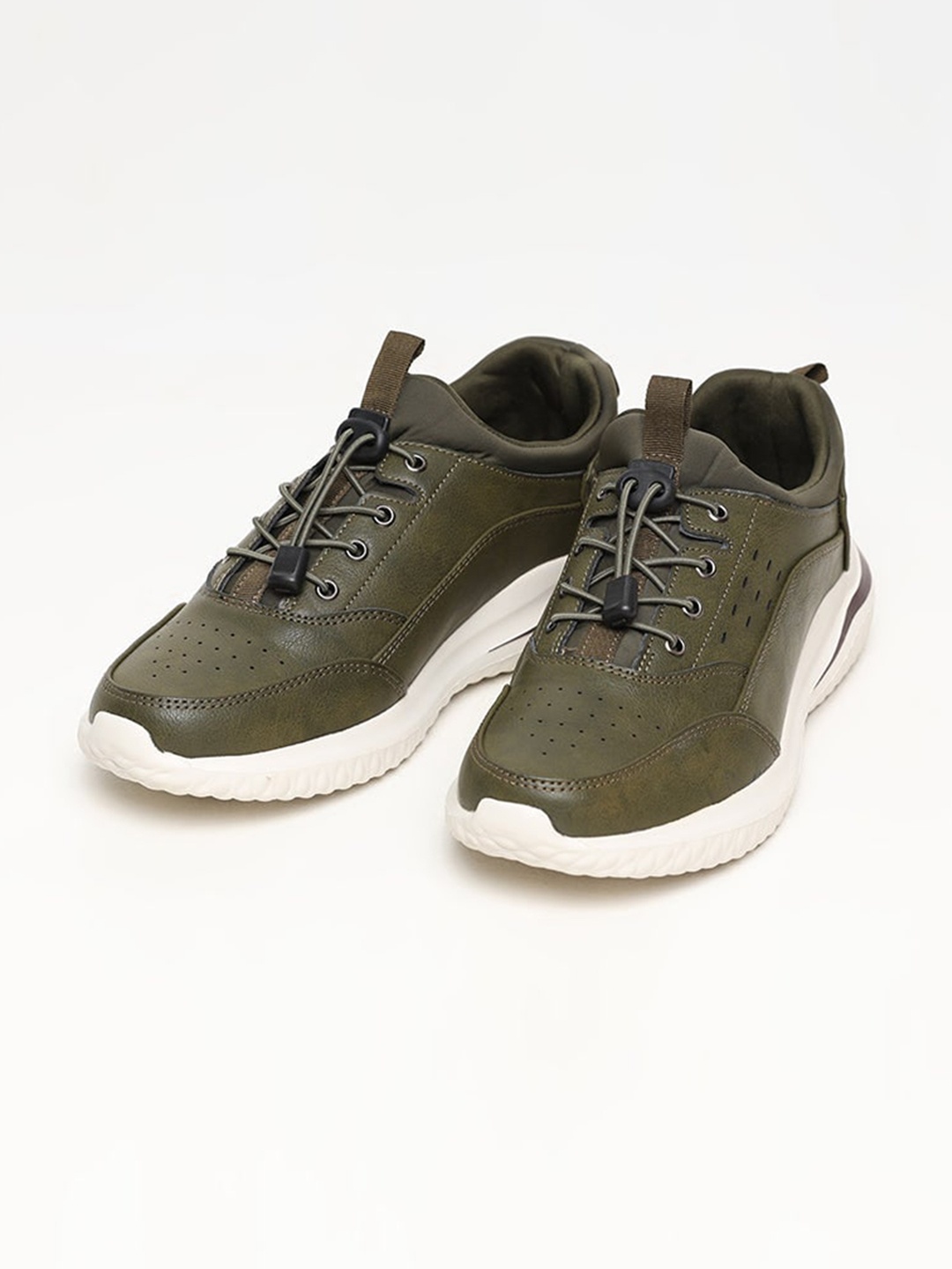 

Snitch Men Perforated Suede Sneakers, Olive