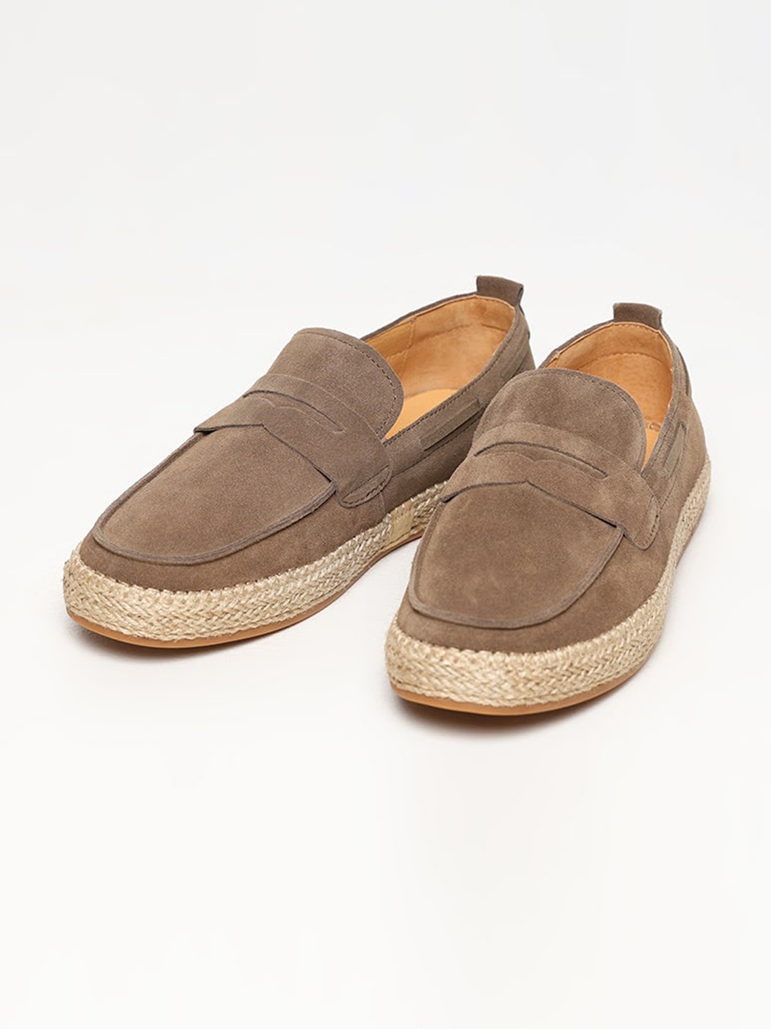 

Snitch Men Camel Brown Suede Penny Espadrilles