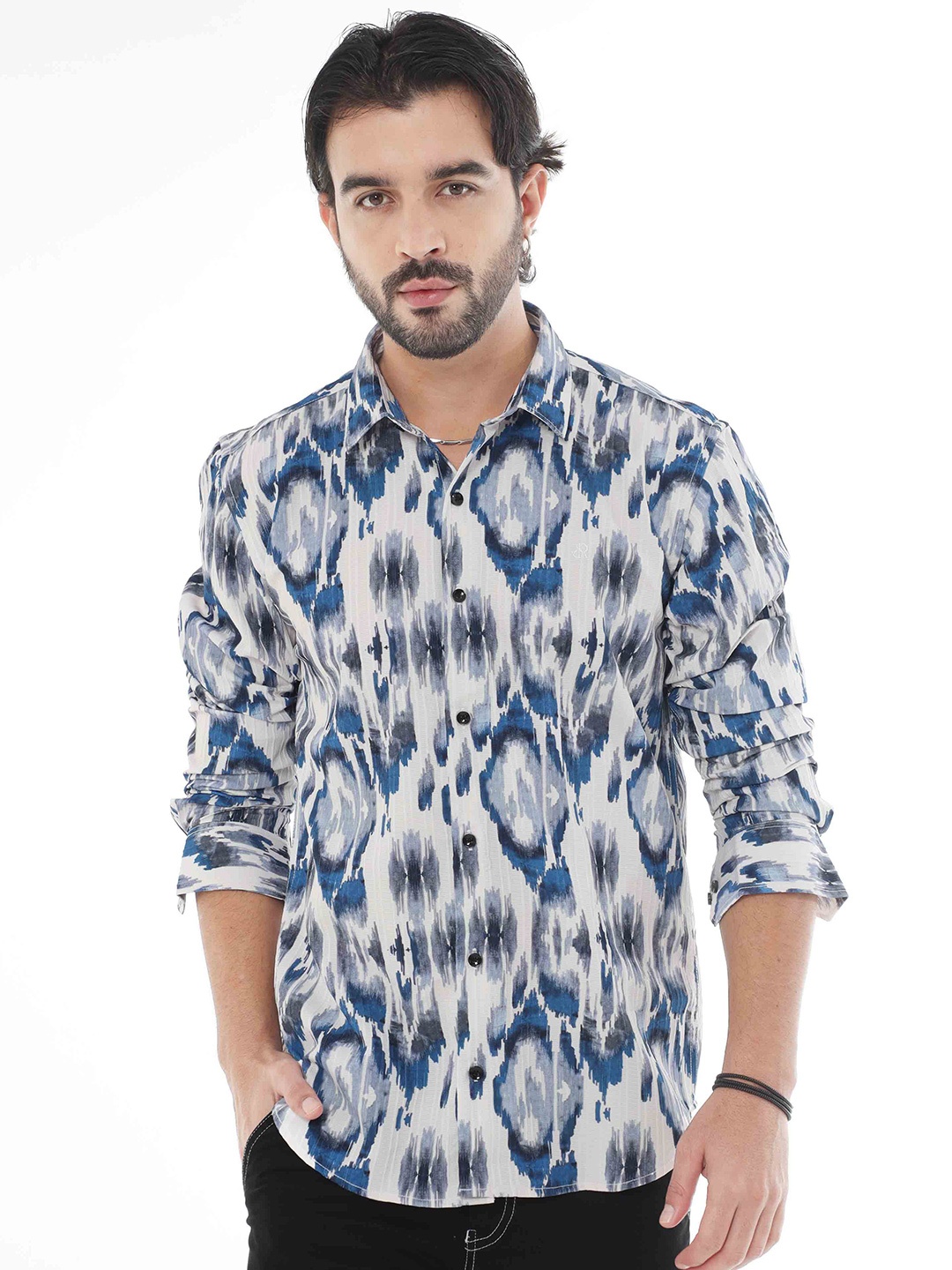 

SORATIA Abstract Printed Casual Shirt, Blue