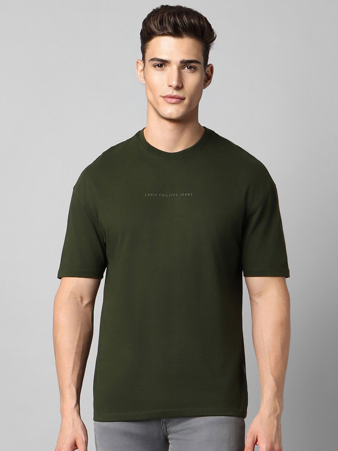 

Louis Philippe Jeans Round Neck Pure Cotton T-shirt, Green