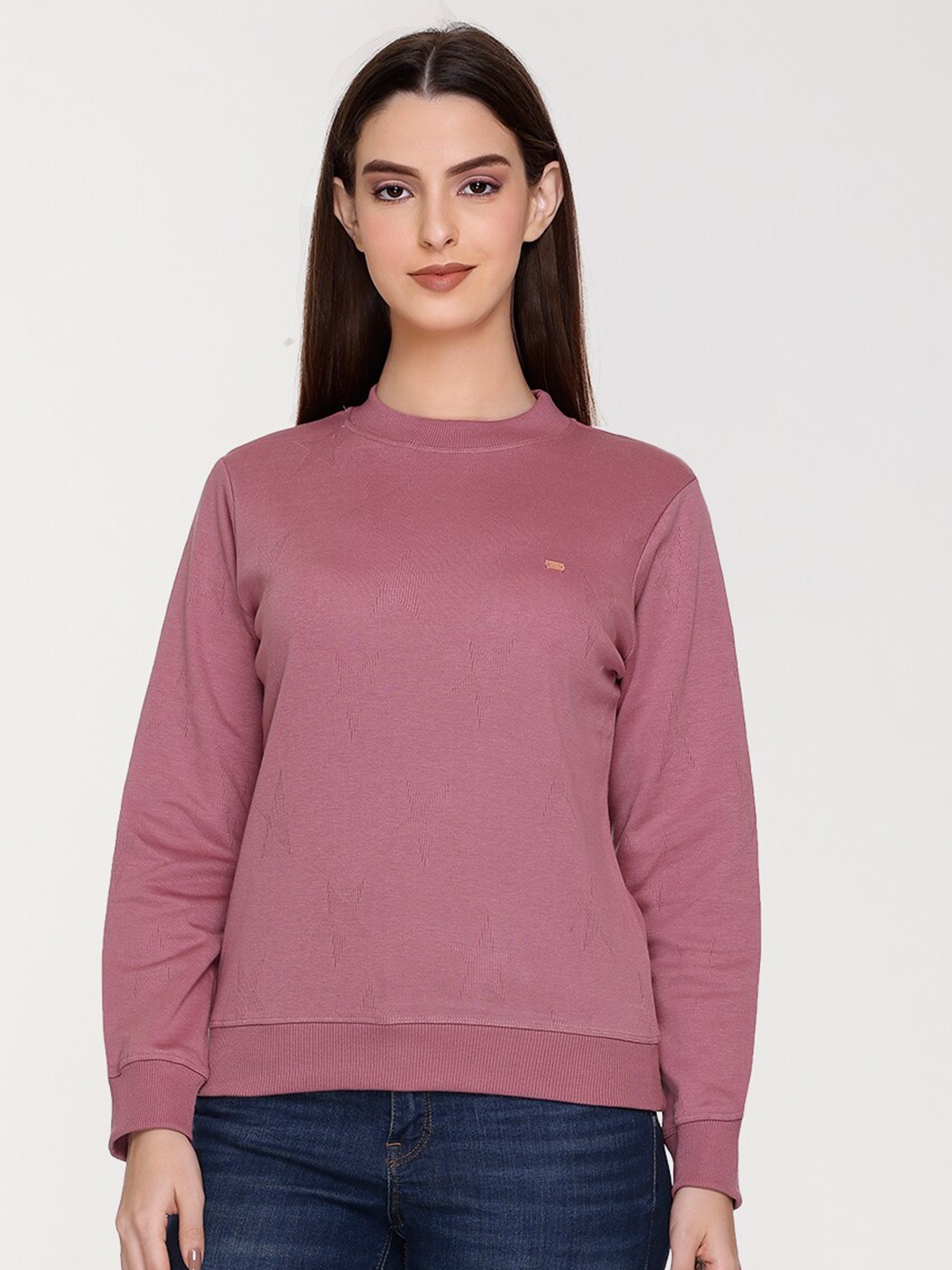 

UNEMODE Round Neck Cotton Pullover, Rose