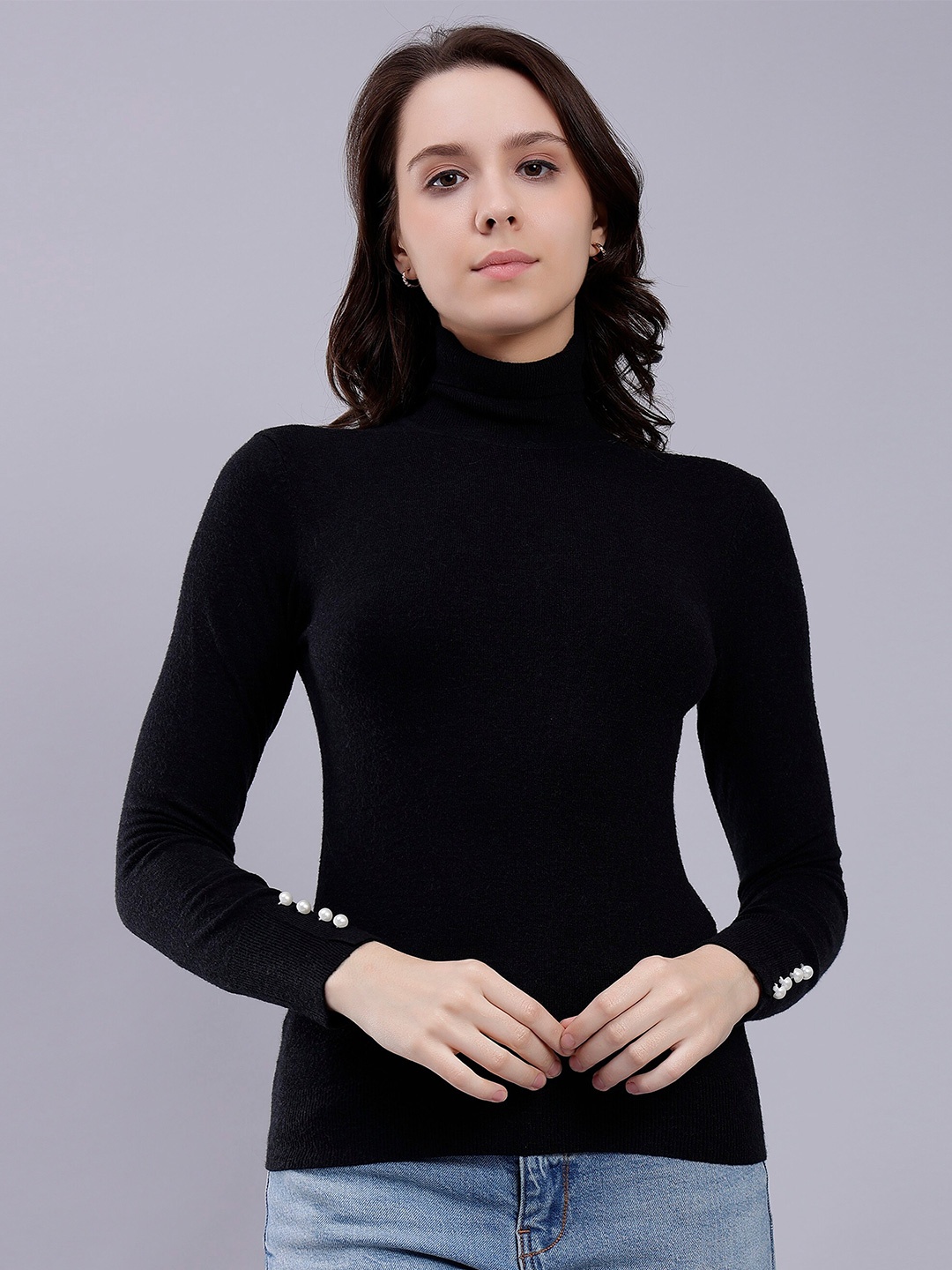 

Malachi Turtle Neck Pullover Sweater, Black