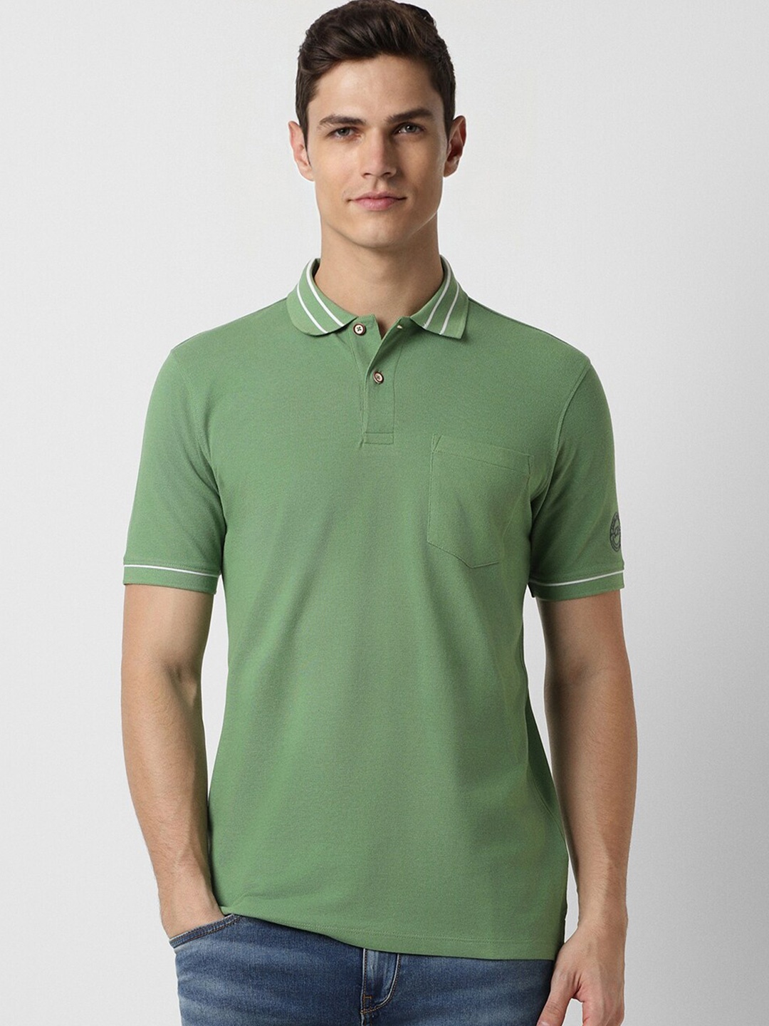 

Peter England Polo Collar T-shirt, Green
