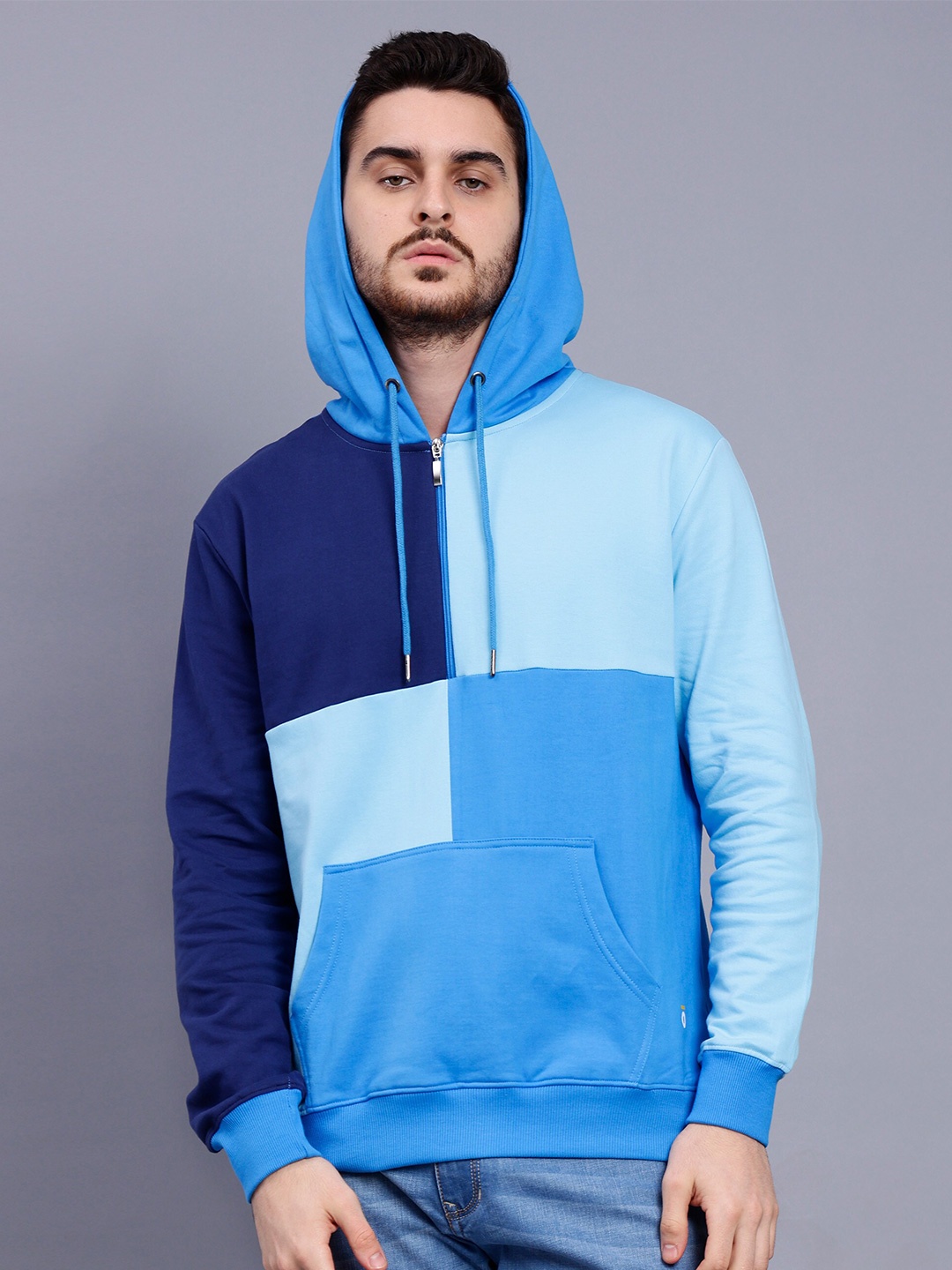 

PEPLOS Hooded Pullover Cotton Sweatshirt, Blue