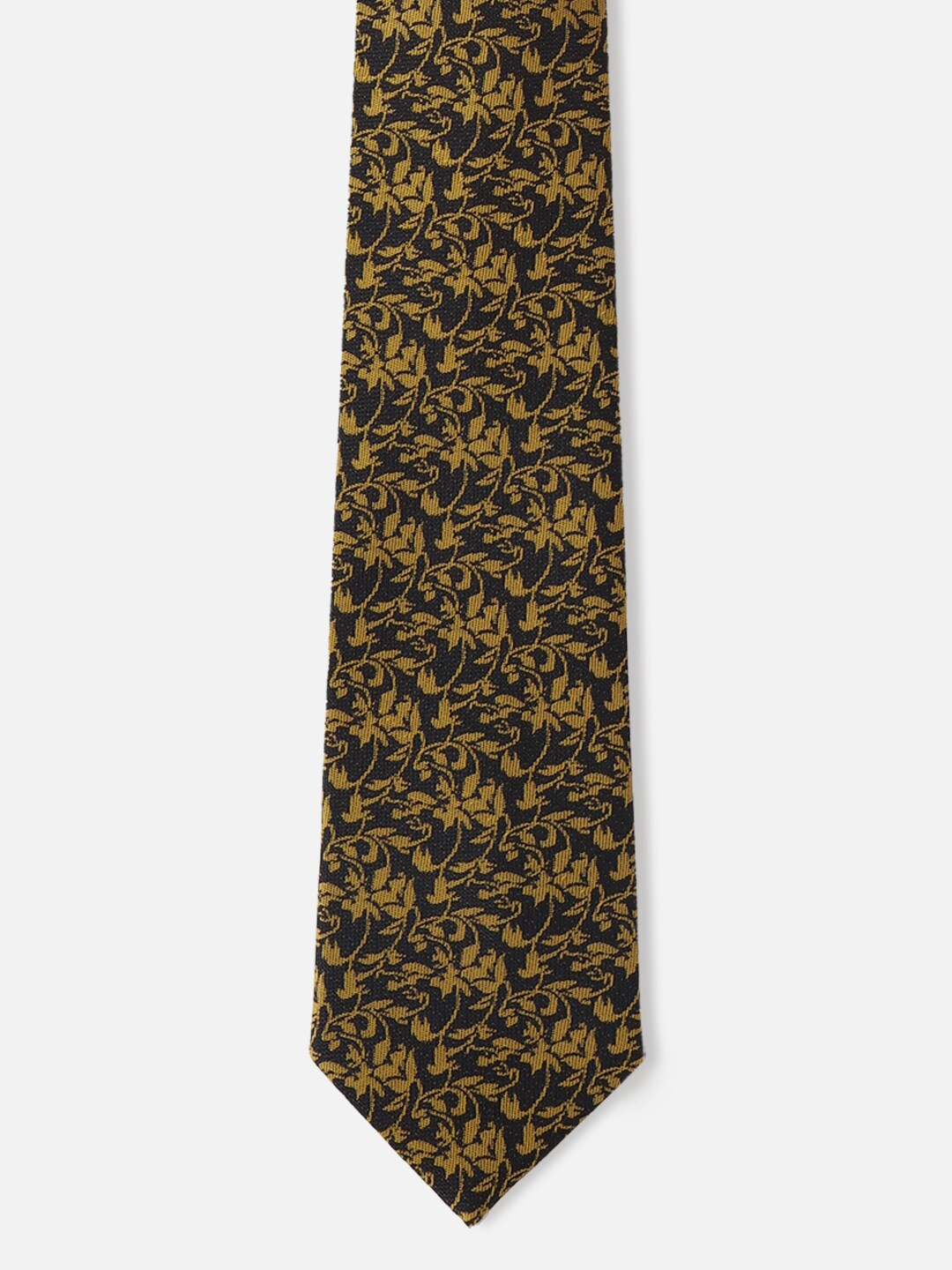 

Allen Solly Men Floral Woven Design Skinny Tie, Black