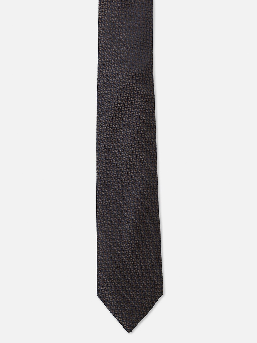Allen Solly Men Woven Design Skinny Tie, Brown