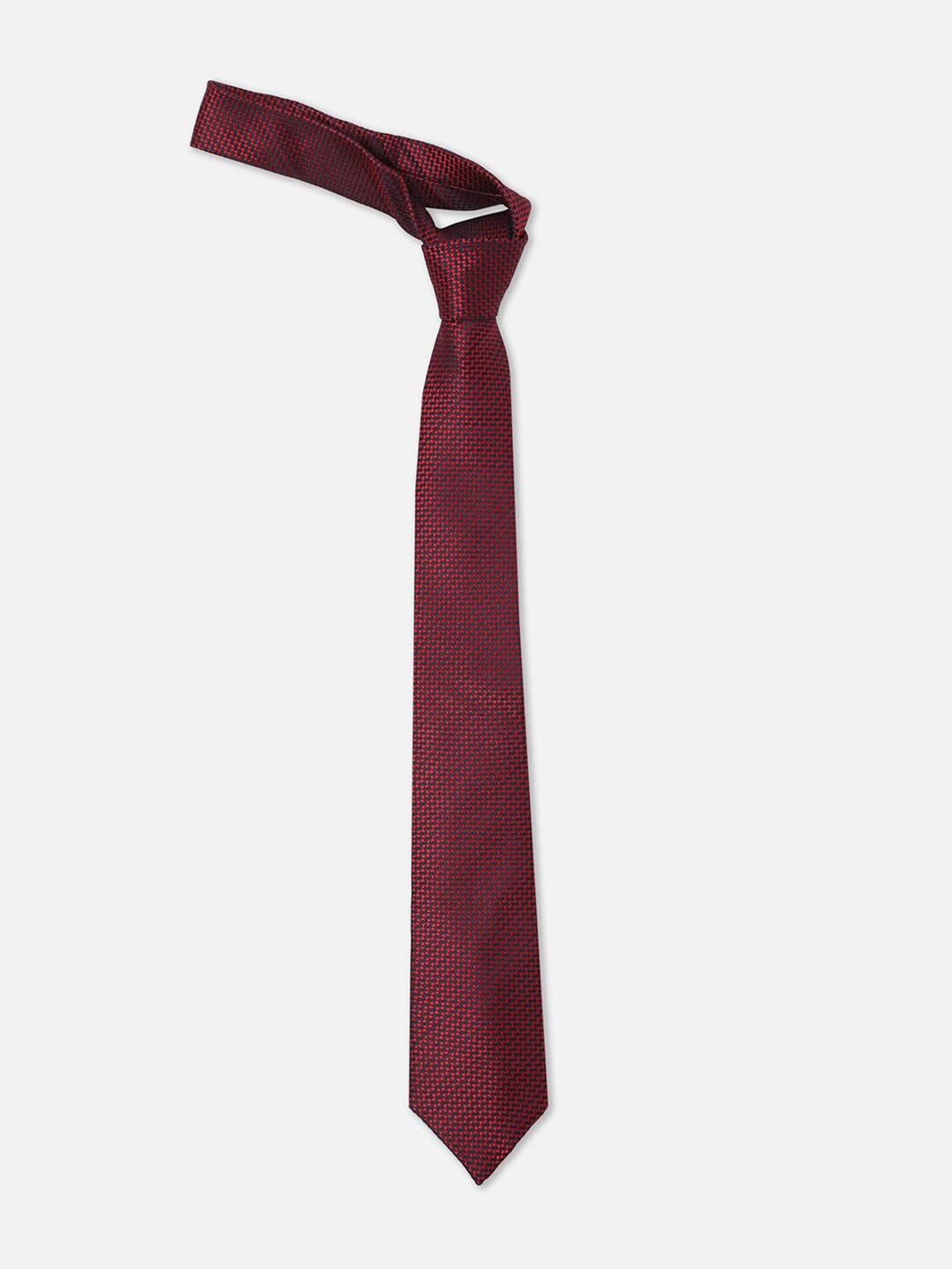 Allen Solly Men Woven Design Formal Skinny Tie, Maroon