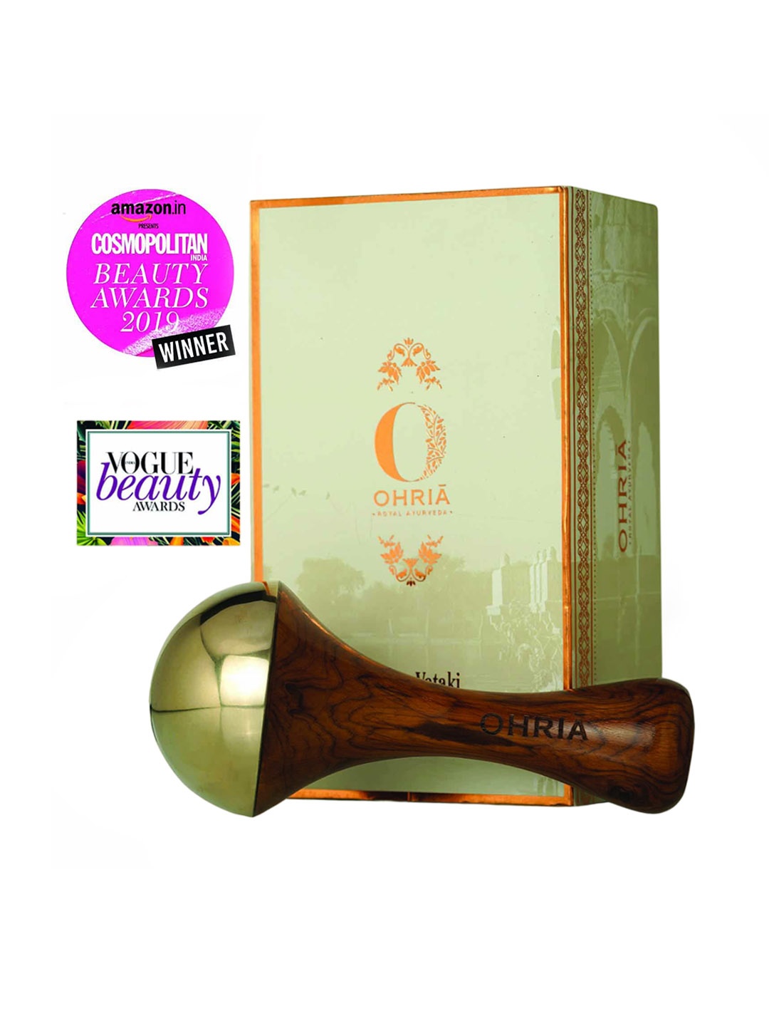 

OHRIA AYURVEDA Set of 2 Turmeric Butter for Pigmentation & Kansa Face Wand for Skin Glow, Multi