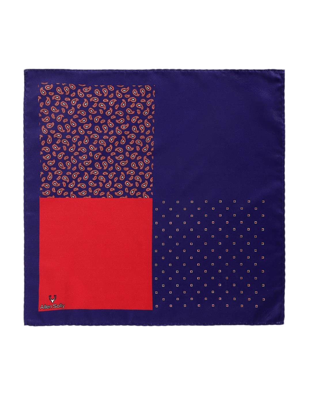 

Allen Solly Ethnic Motifs Printed Microfiber Pocket Square, Navy blue