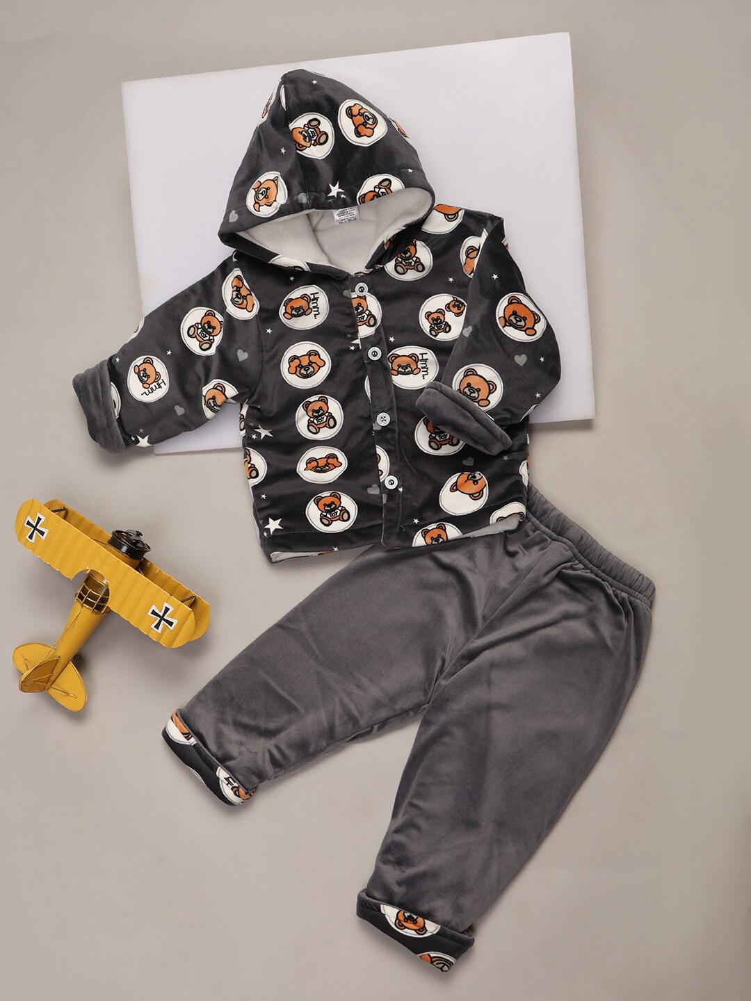 

V-Mart Kids Conversational Printed Pure Cotton Clothing Set, Grey