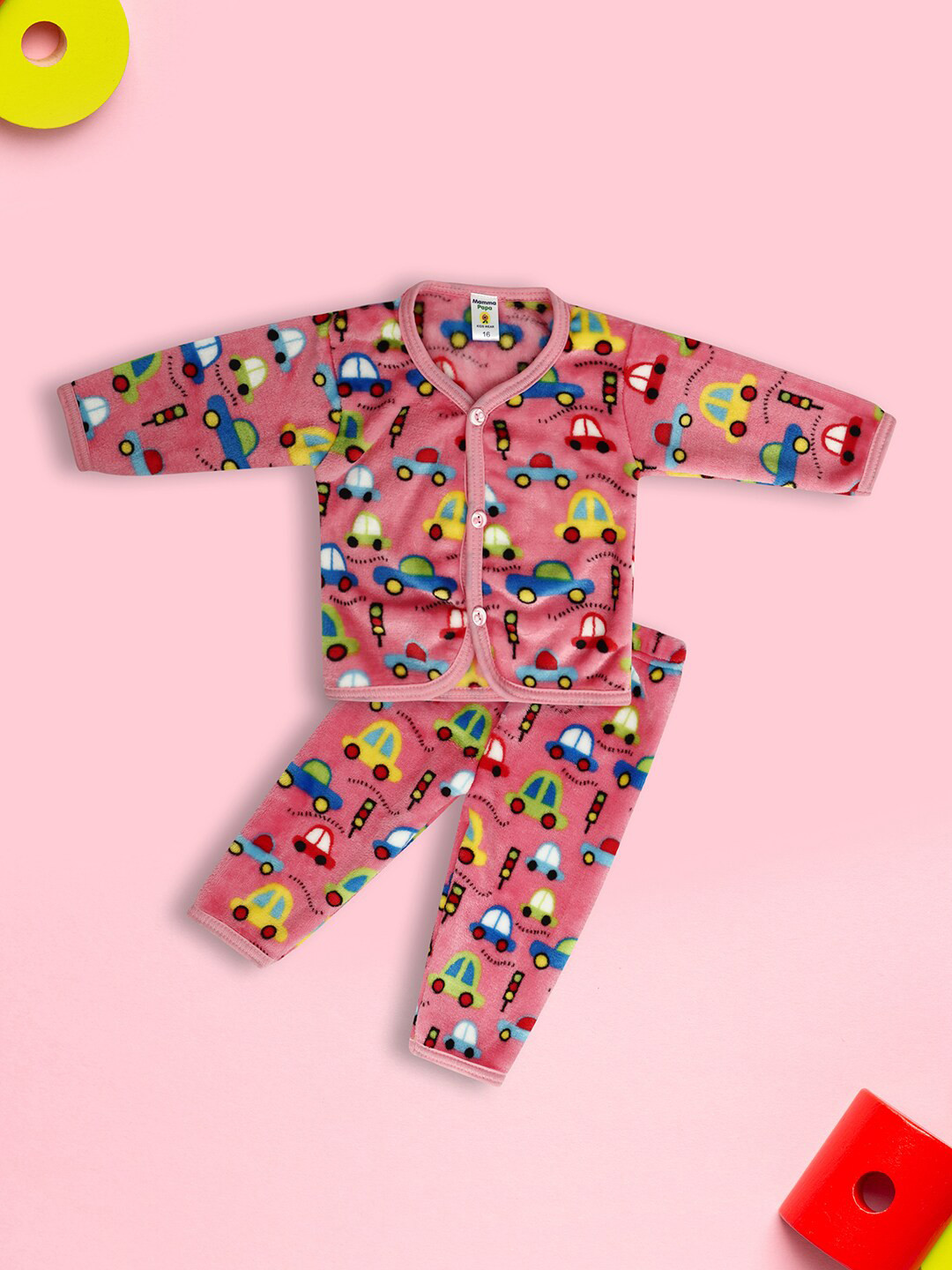 

V-Mart Infant Kids Pure Conversational Printed Cotton Clothing Set, Pink