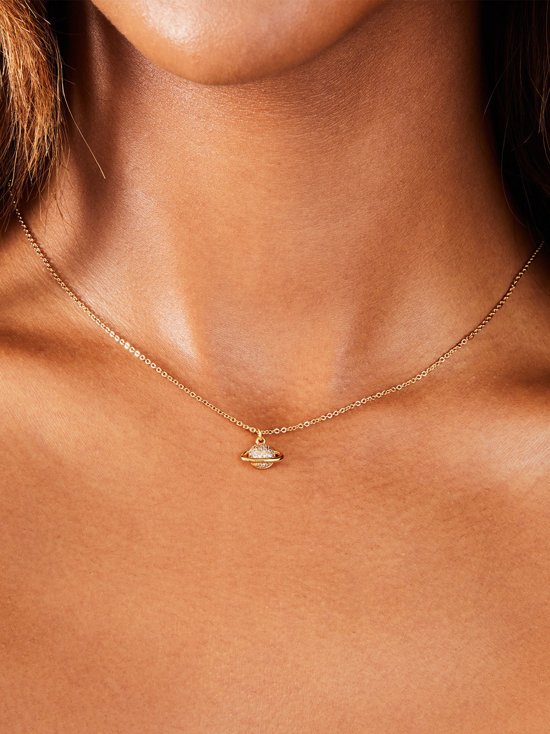 

Accessorize London 14K Gold-plated Planet Pendant Necklace