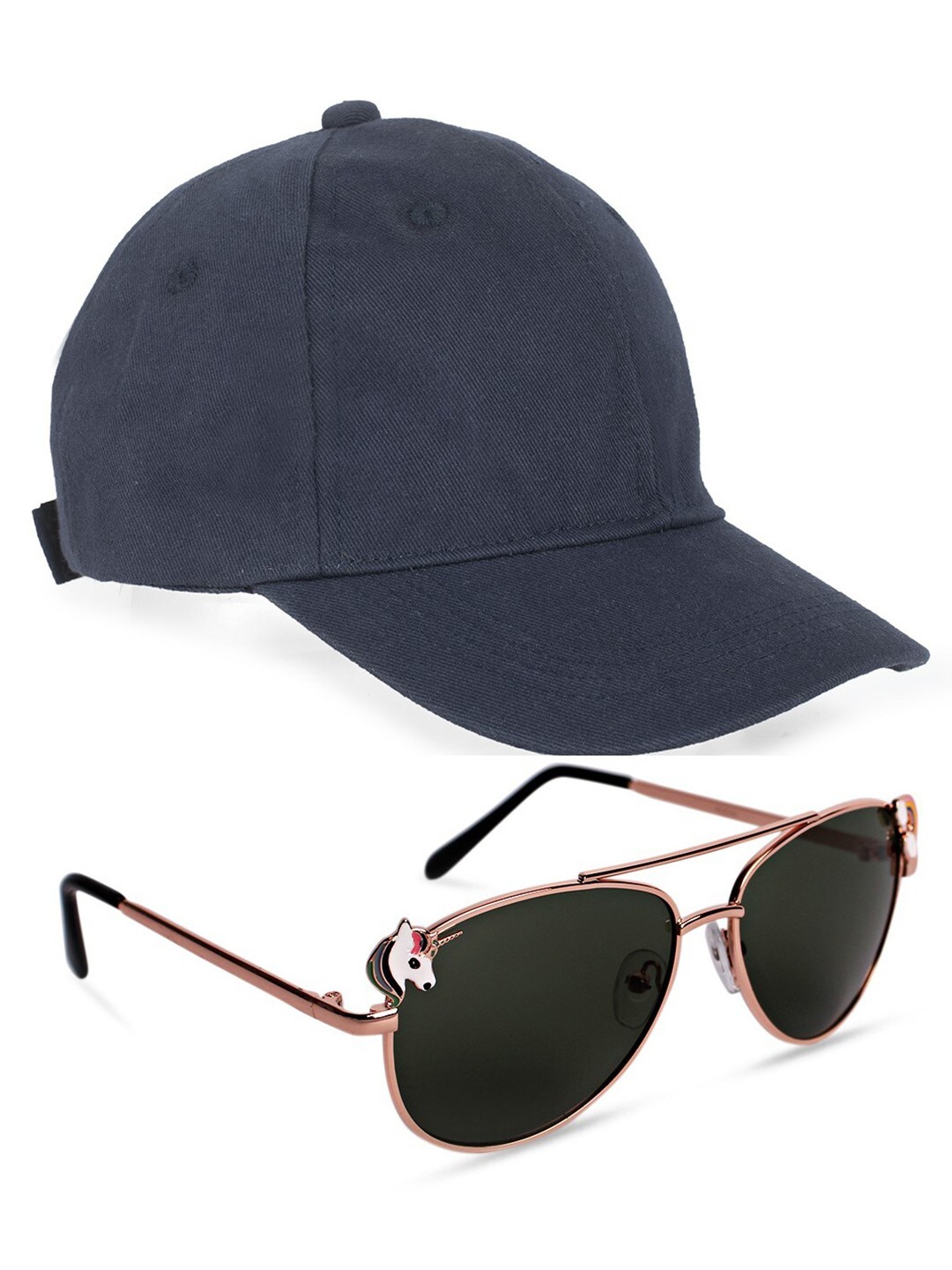 

DukieKooky Kids Baseball Cap With Sunglasses, Navy blue