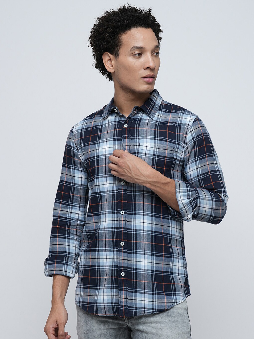 

Jack & Jones Slim Fit Tartan Checked Casual Shirt, Blue