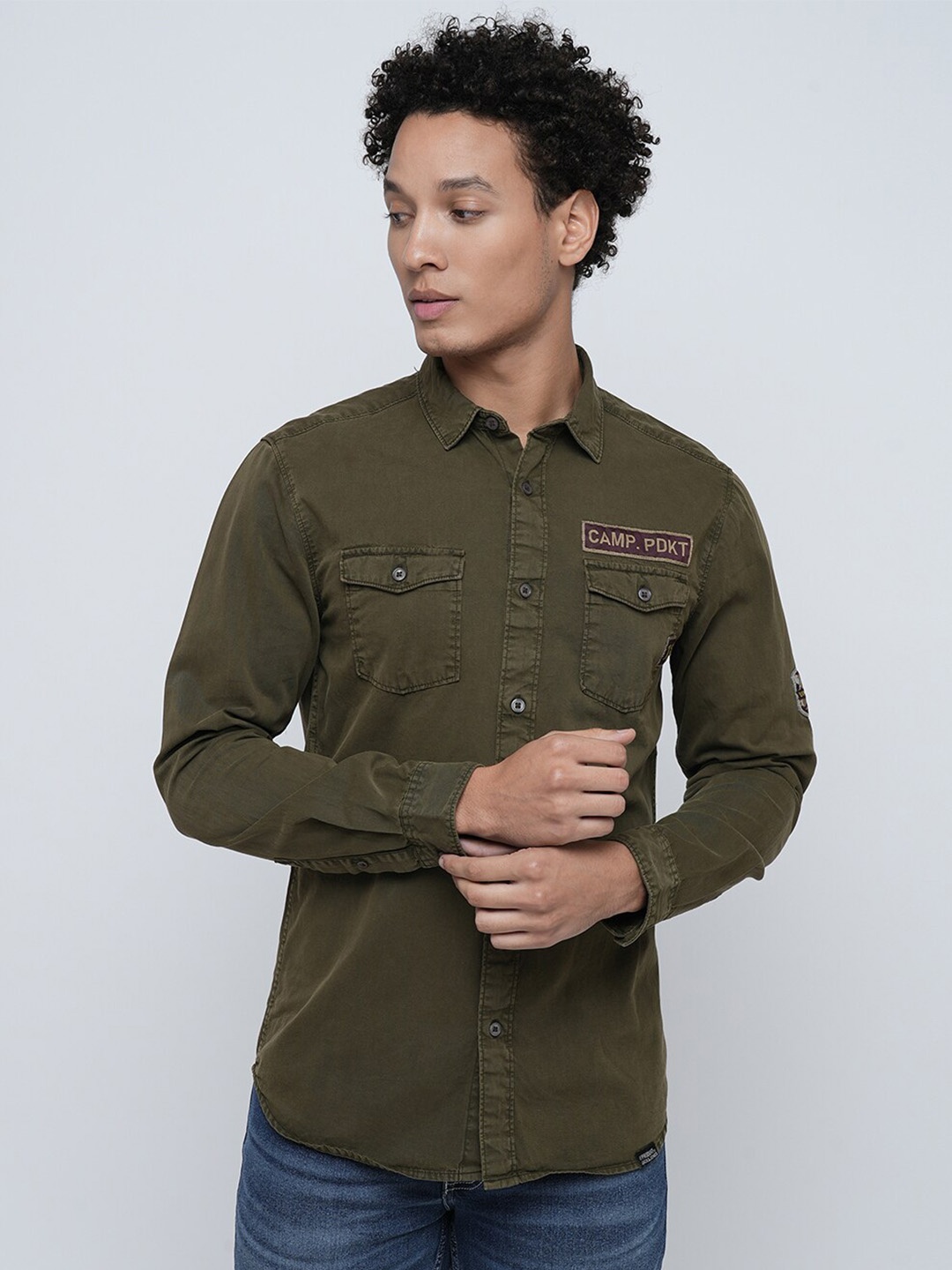 

Jack & Jones Slim Fit Pure Cotton Casual Shirt, Green