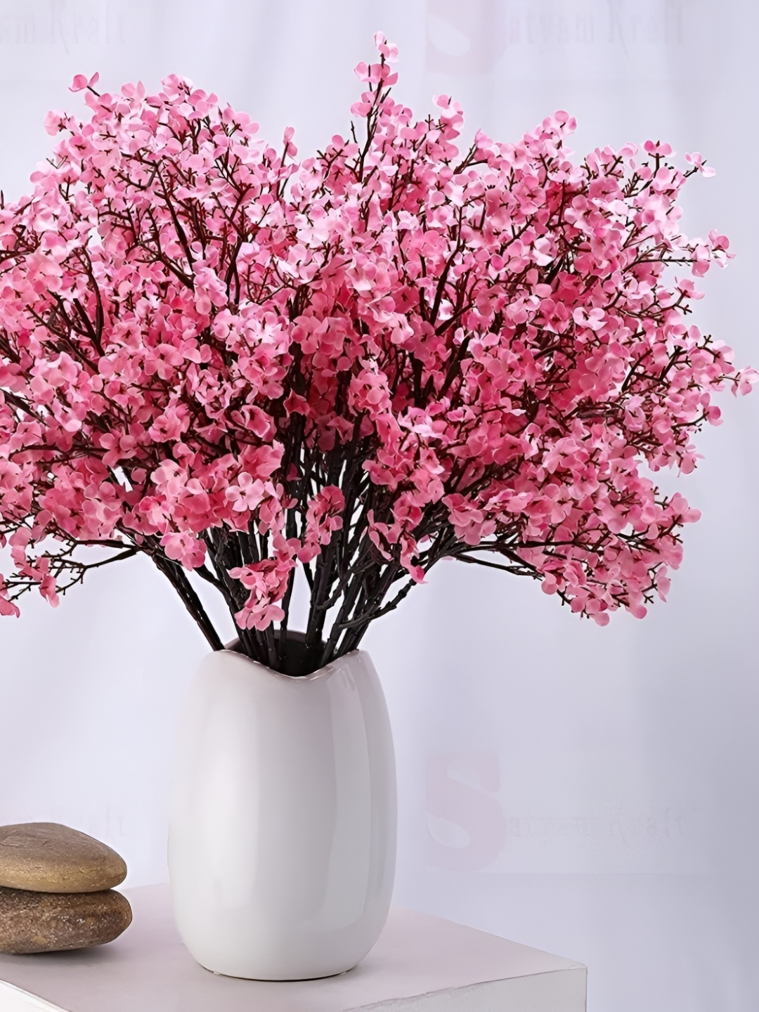 

Satyam Kraft Pink 3 Pieces Gypsophilia Artificial Flowers