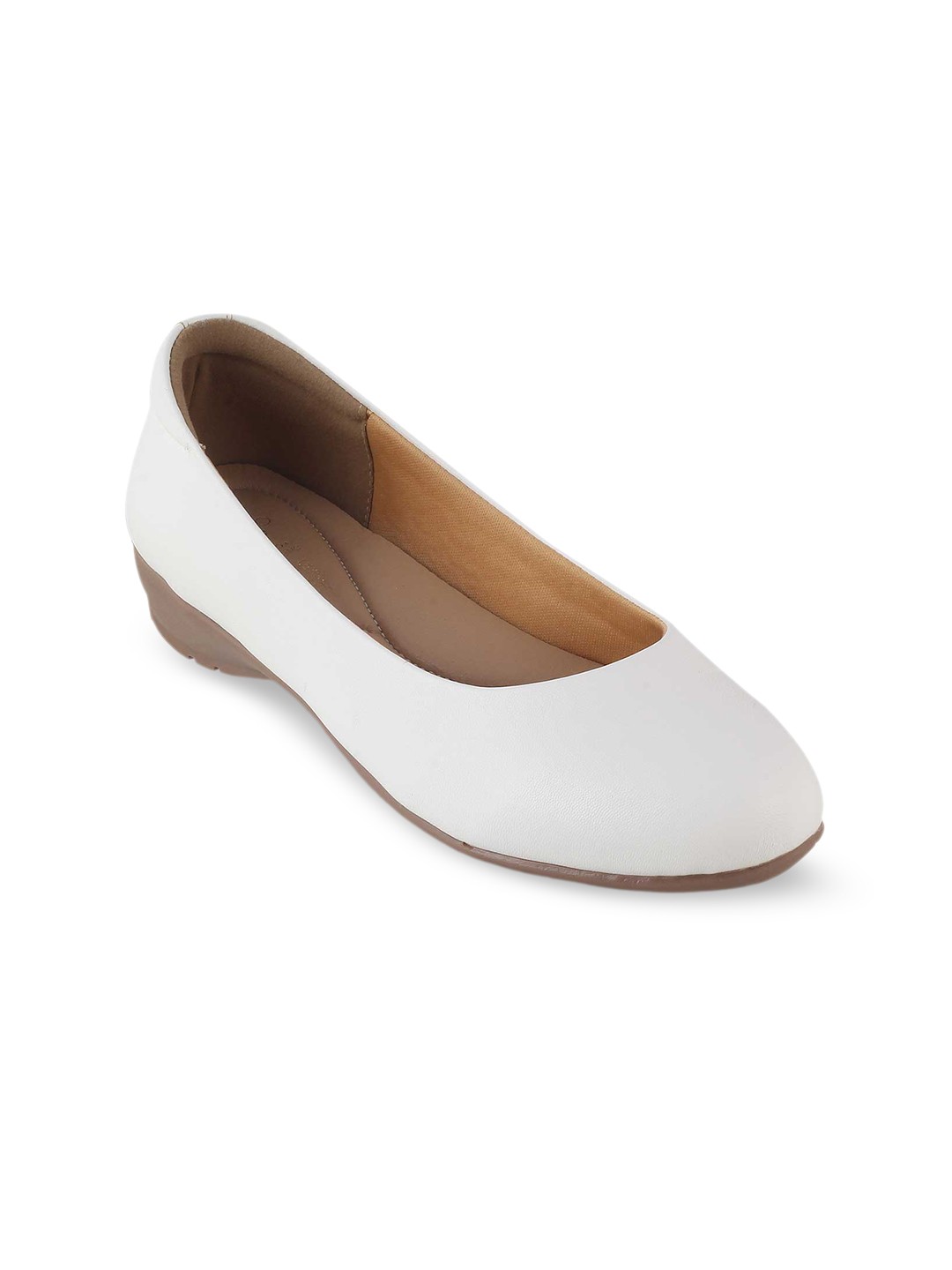

Tresmode Round Toe Slip-On Ballerinas, White