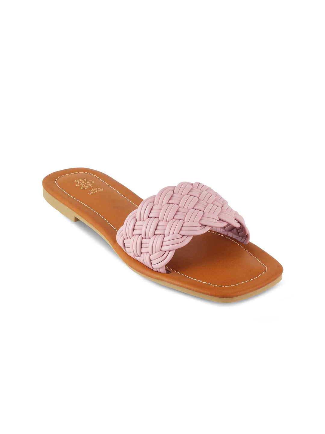 

Tresmode ROYZA Textured Open Toe Flats, Pink