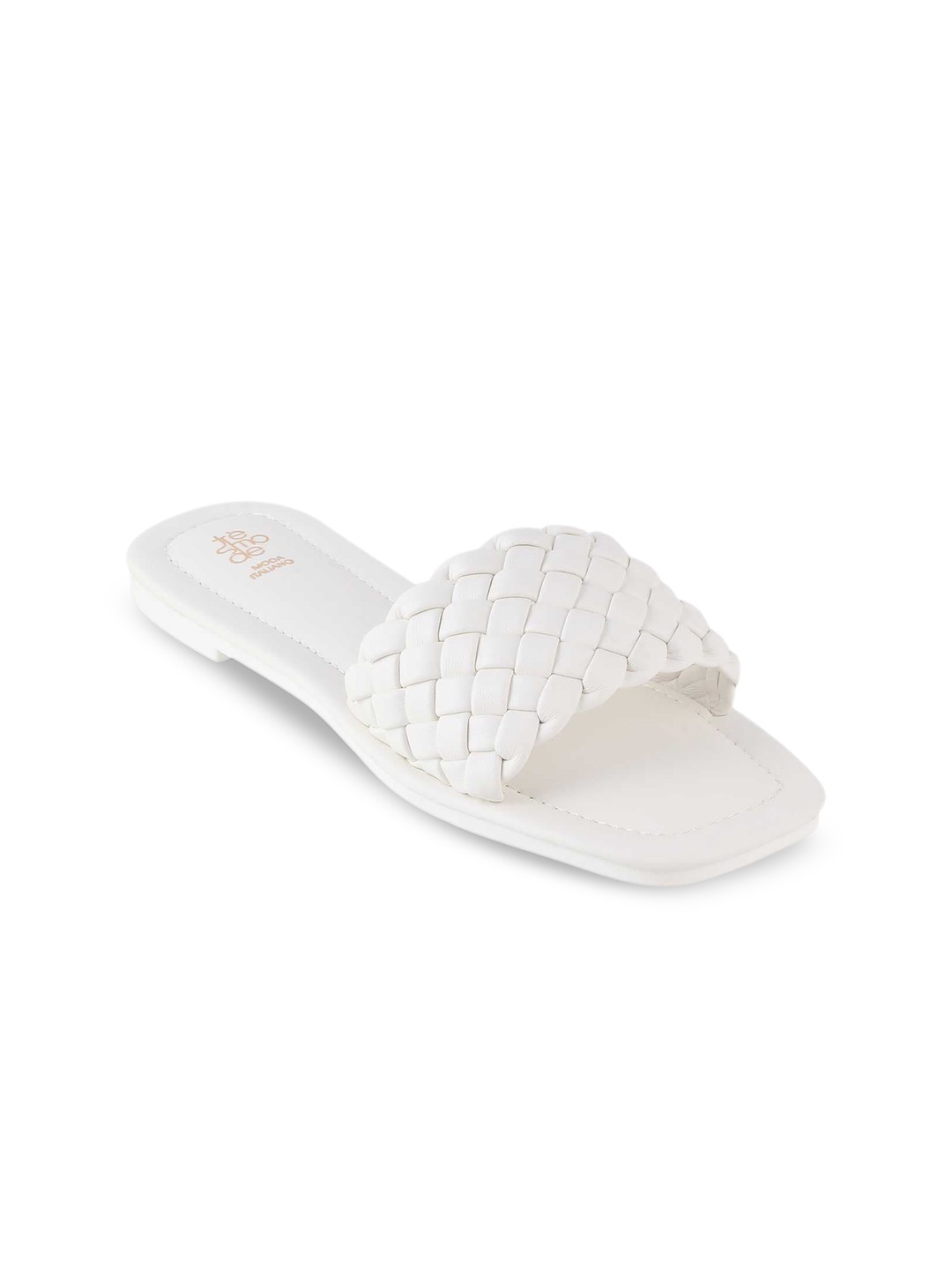 

Tresmode Textured Open Toe Flats, White