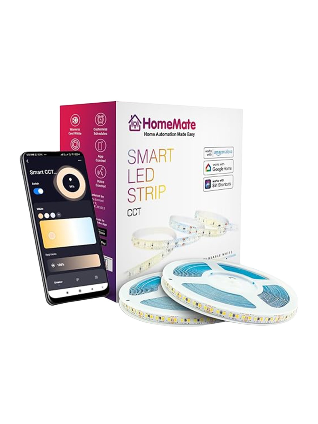 

HomeMate White CCT WiFi Led Smart Strip Lights Kit