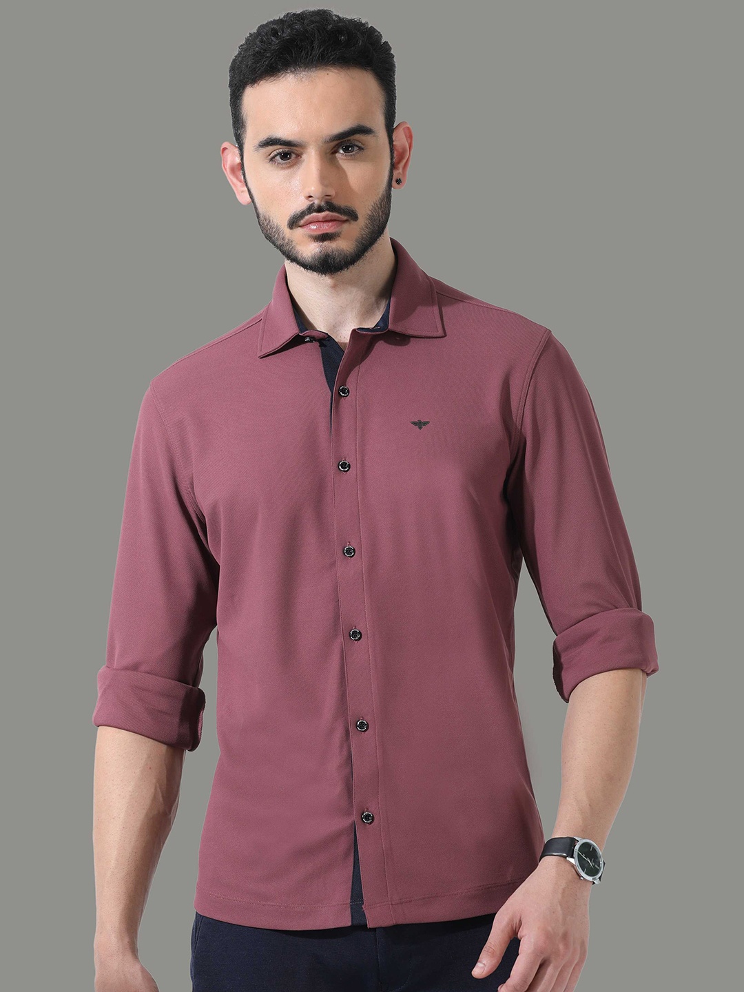 

STELLERS Comfort Spread Collar Wrinkle Free Casual Shirt, Mauve