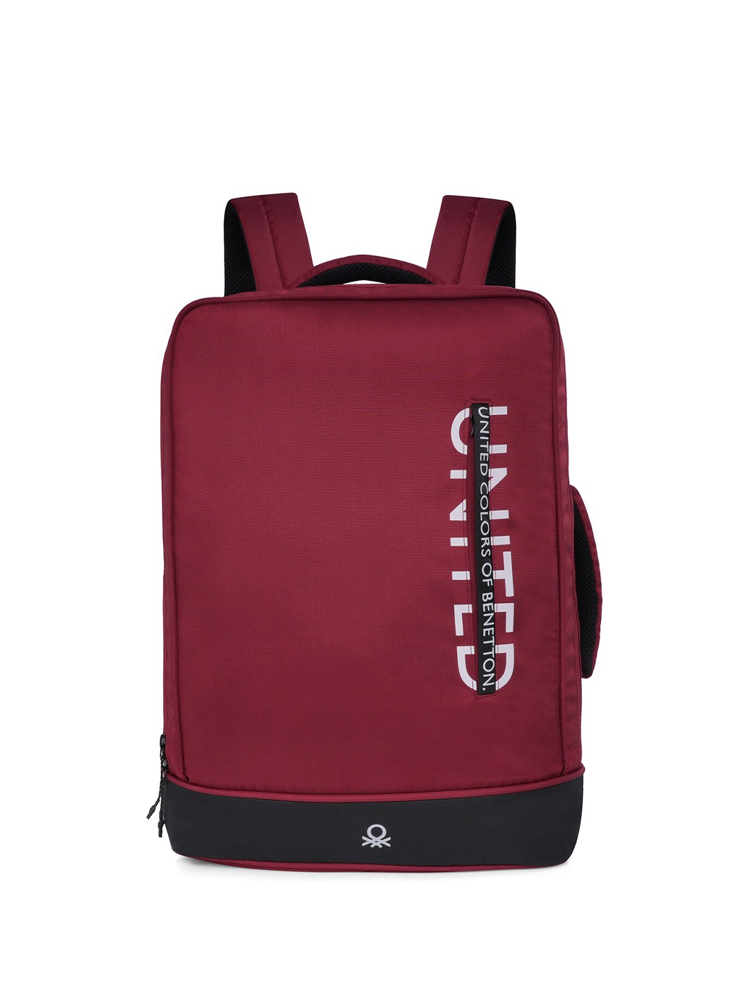 

United Colors of Benetton Unisex Brand Logo Printed 14 Inch Laptop Padded Backpack, Maroon