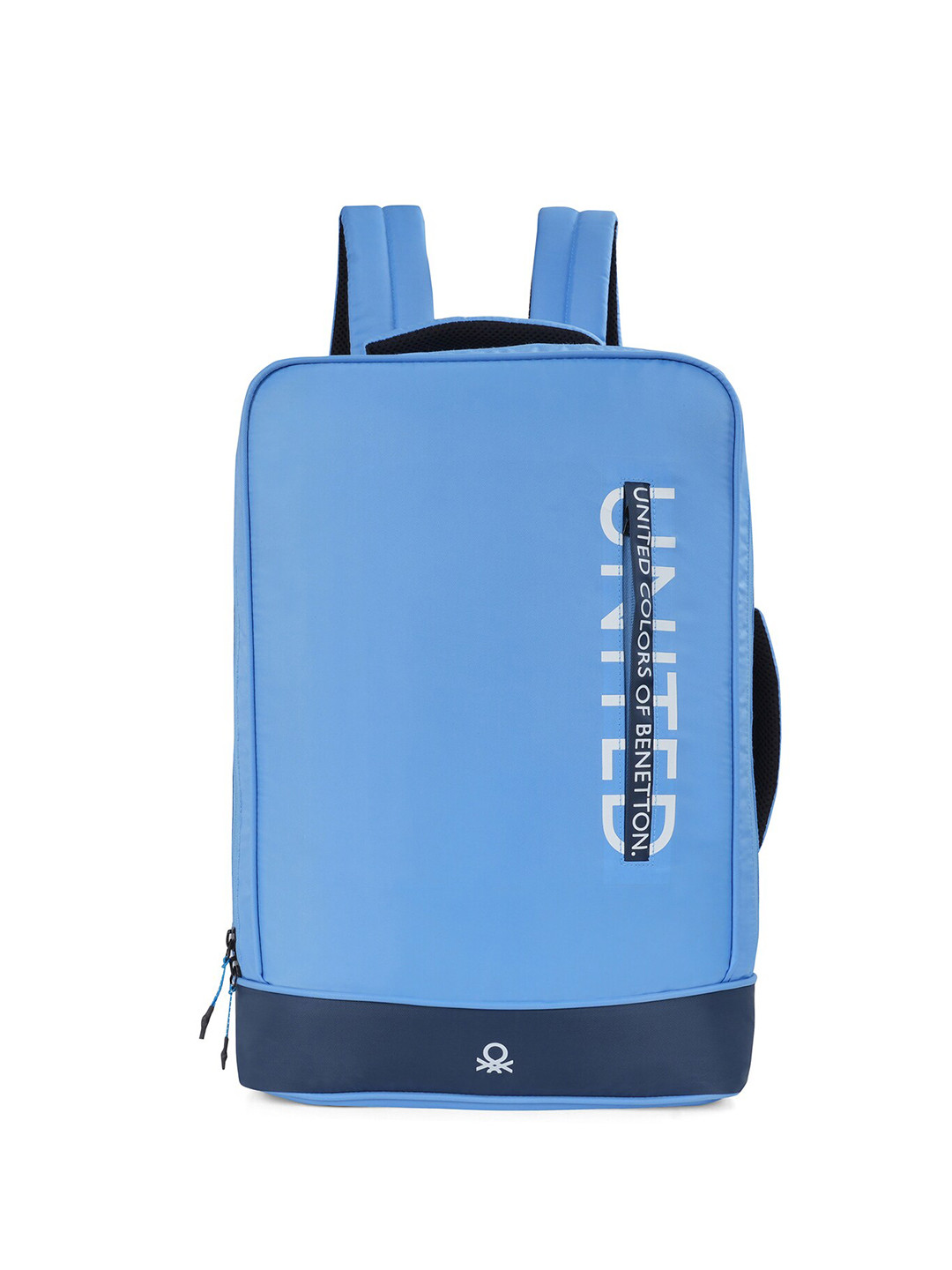 

United Colors of Benetton Unisex Typography Printed Padded 15 Inch Laptop Backpack, Blue