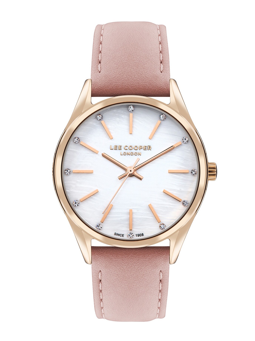 

Lee Cooper Women Brass Dial & Leather Straps Analogue Watch LC07871.428, Gold