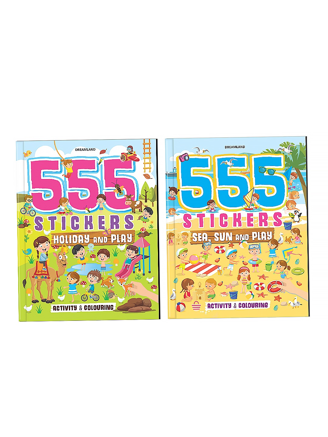 

Dreamland Kids Set Of 2 555 Stickers & Activity Books, Yellow