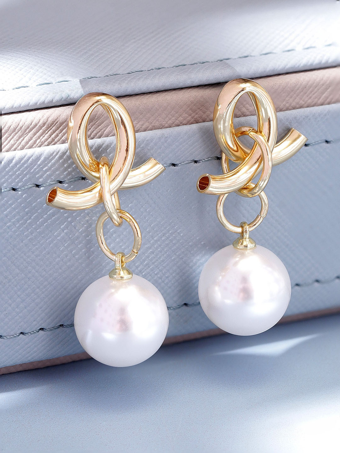 

Rubans Voguish Gold-Plated Classic Drop Earrings