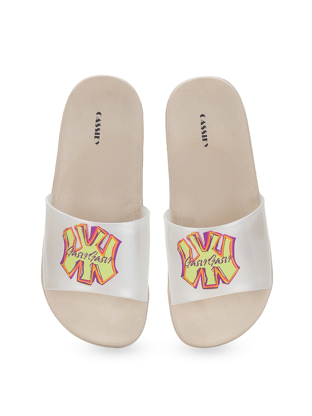 CASSIEY Women Printed Rubber Sliders