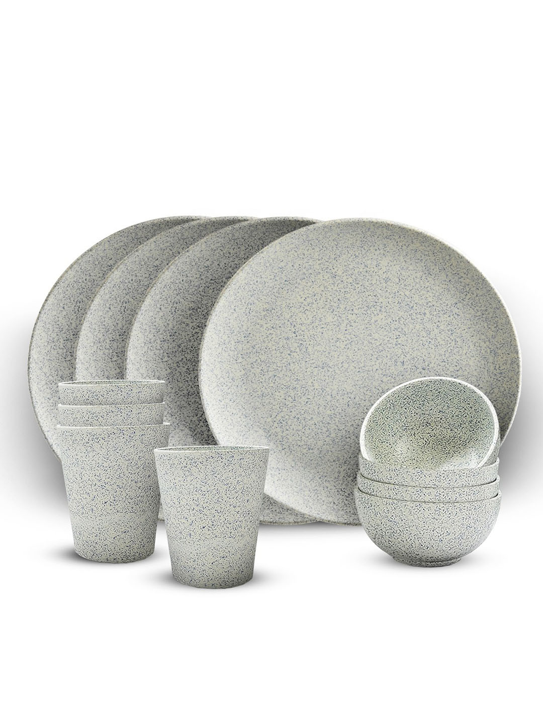 

Red Butler Grey 12 Pieces Textured Design Bamboo Fibre Matte Dinner Set