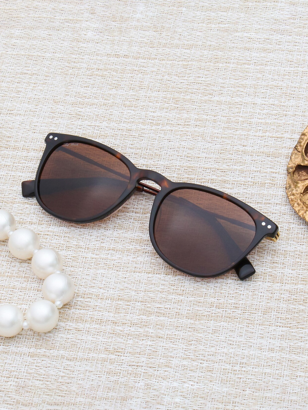 

Ted Smith Unisex Lens & Wayfarer Sunglasses With Polarised Lens, Brown