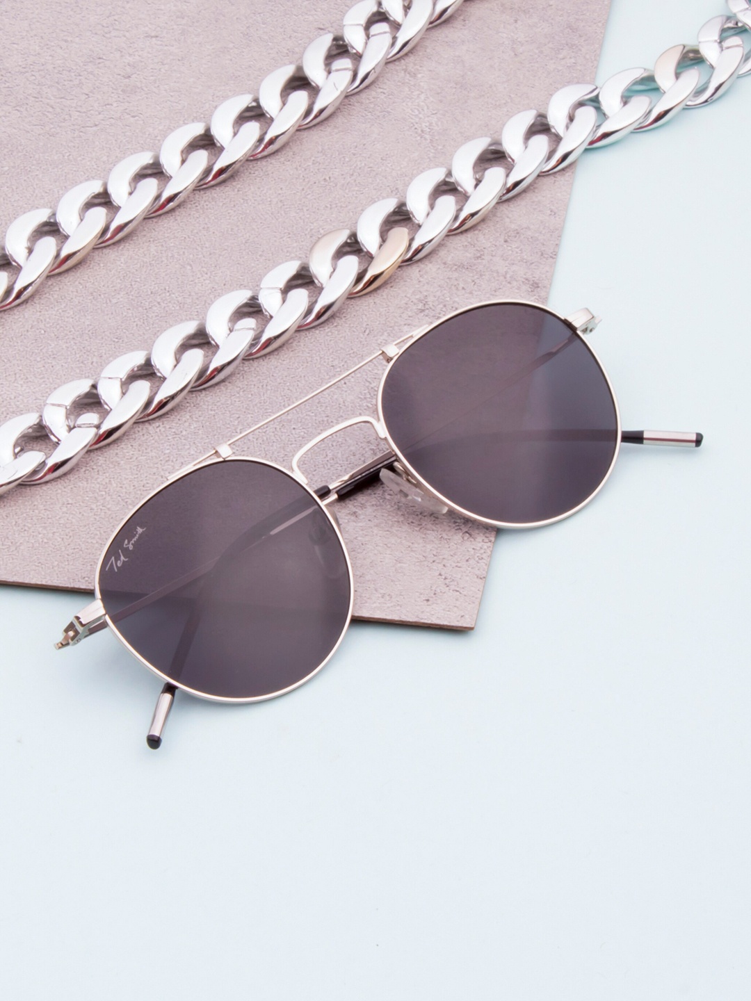 

Ted Smith Unisex Lens & Round Sunglasses With Polarised Lens, Grey