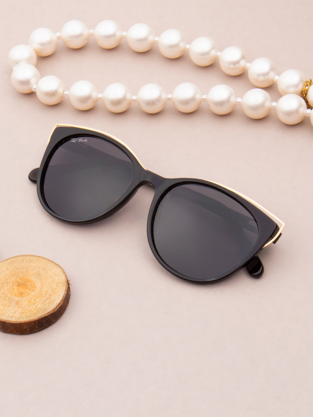

Ted Smith Women Cateye Sunglasses with Polarised Lens SHERLYN_C1, Grey
