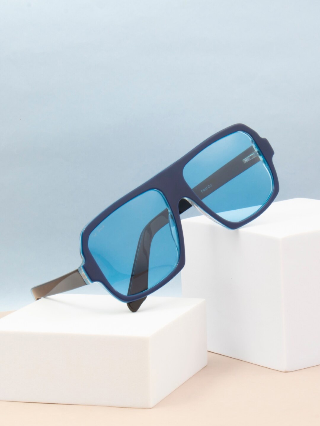 

Ted Smith Unisex Aviator Sunglasses With Polarised Lens FORD_C2, Blue