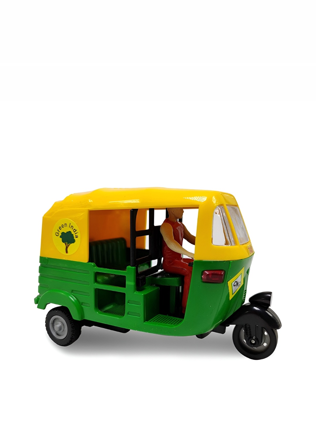 

Petrichor Yellow & Green Autorickshaw Tuk Tuk Gift Figurine Showpiece, Multi